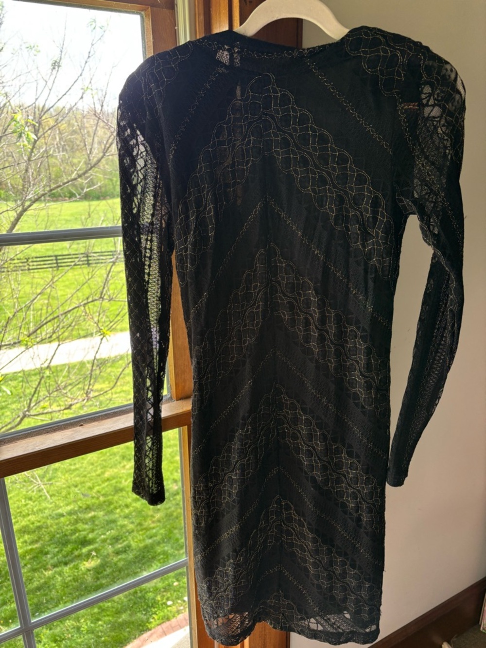 Cato Black Lace Long-Sleeve Sheath Dress